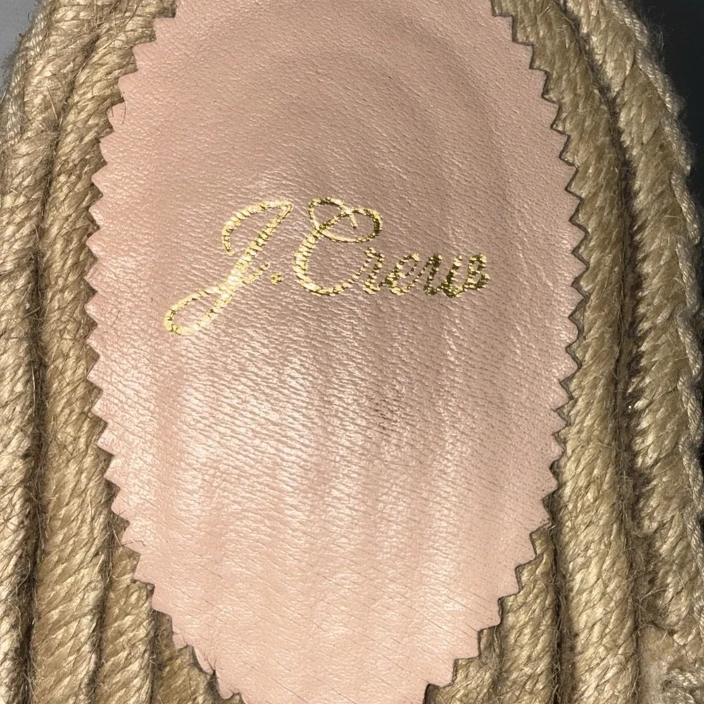 J. Crew Calf Hair Leopard Animal Print Flat Slide Espadrille Sandals Women's 9.5